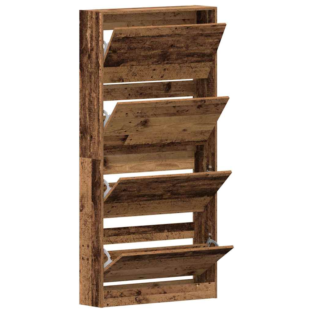 vidaXL Szafka na buty z półką Stare drewno 80 x 21 x 163,5 cm