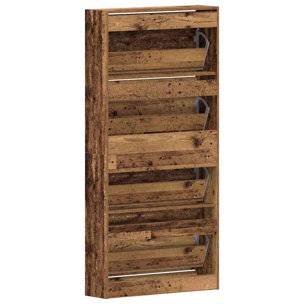vidaXL Szafka na buty z półką Stare drewno 80 x 21 x 163,5 cm