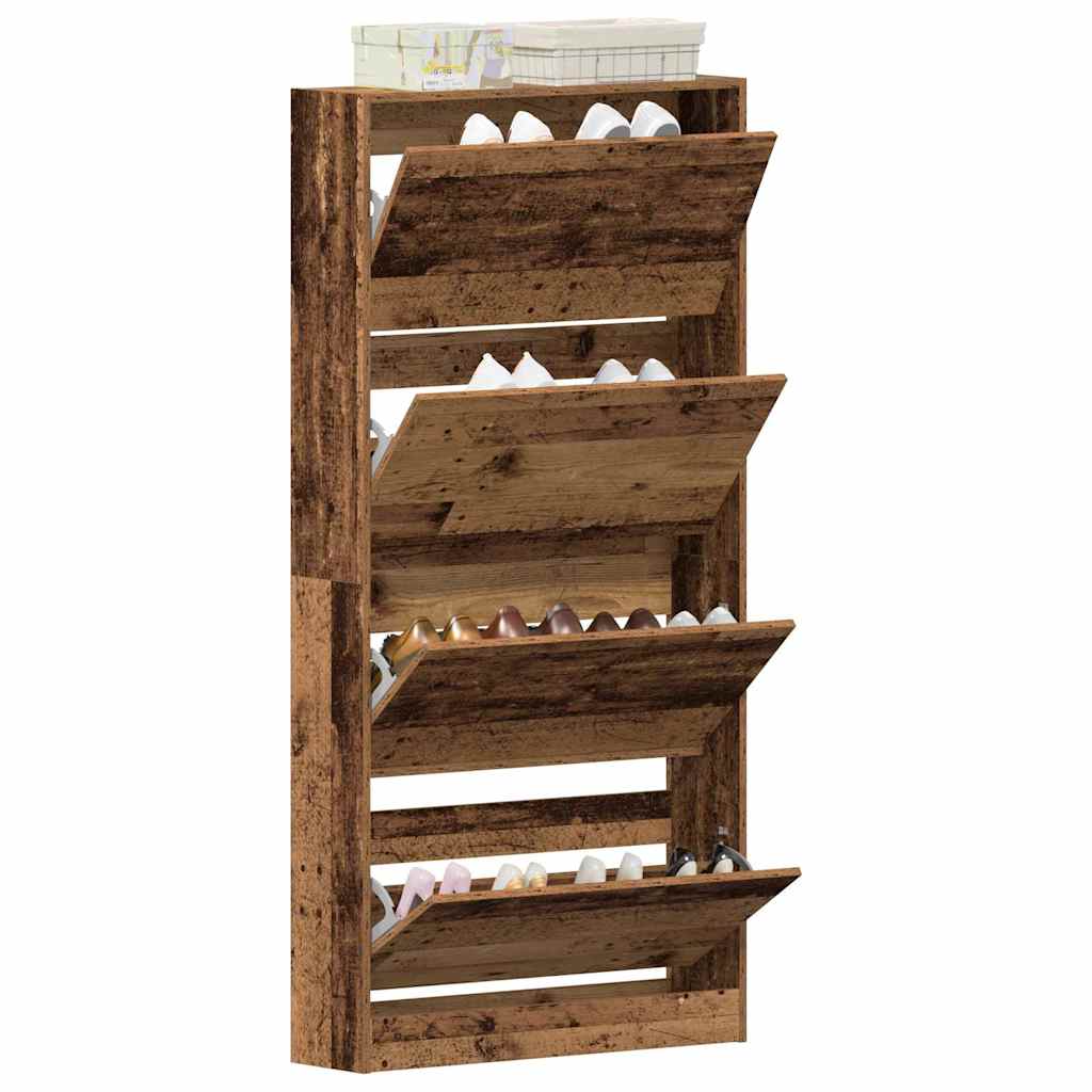 vidaXL Szafka na buty z półką Stare drewno 80 x 21 x 163,5 cm
