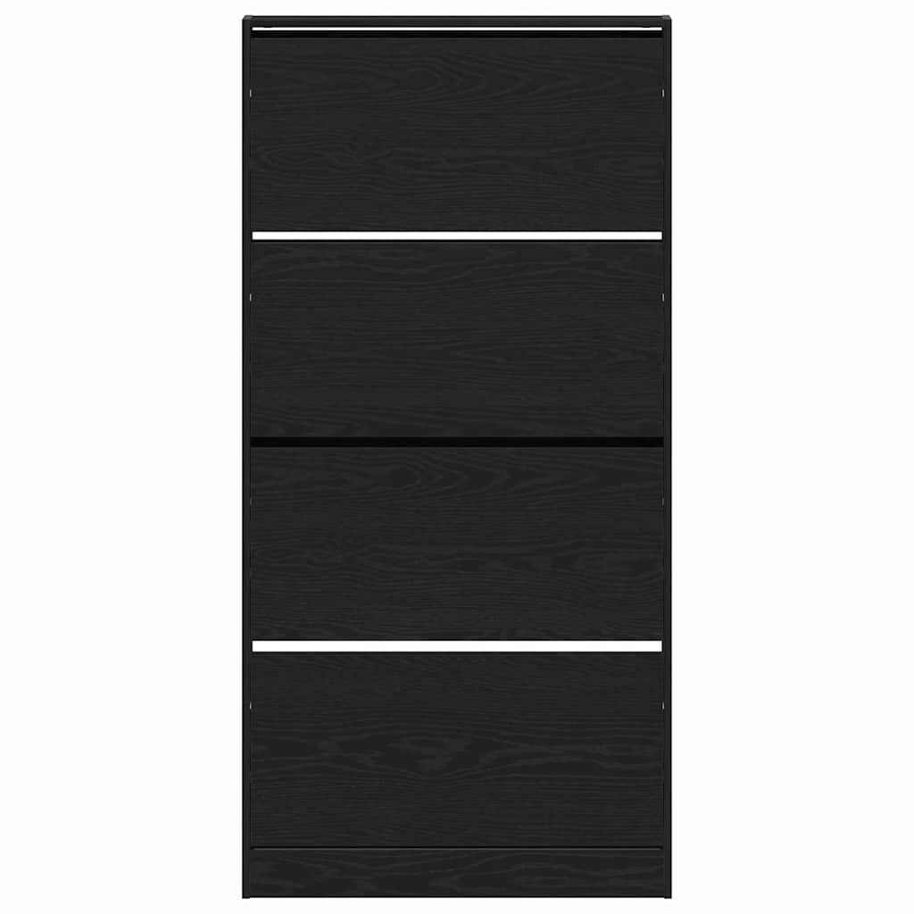 vidaXL Szafka na buty z półką z drzwiami Czarny Dąb 80 x 21 x 163,5 cm