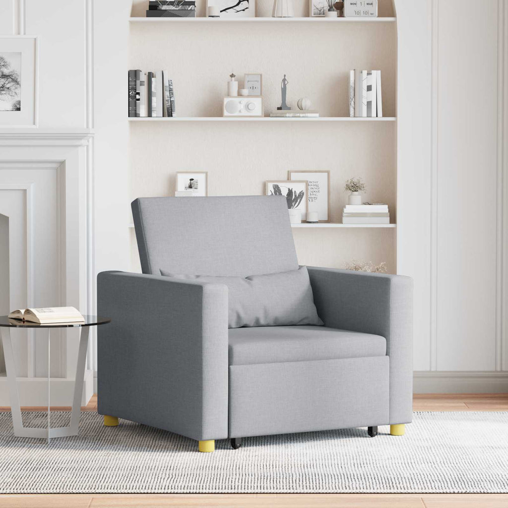 vidaXL Rozkładana sofa jednoosobowa Jasnoszary 90 x 165 x 87 cm