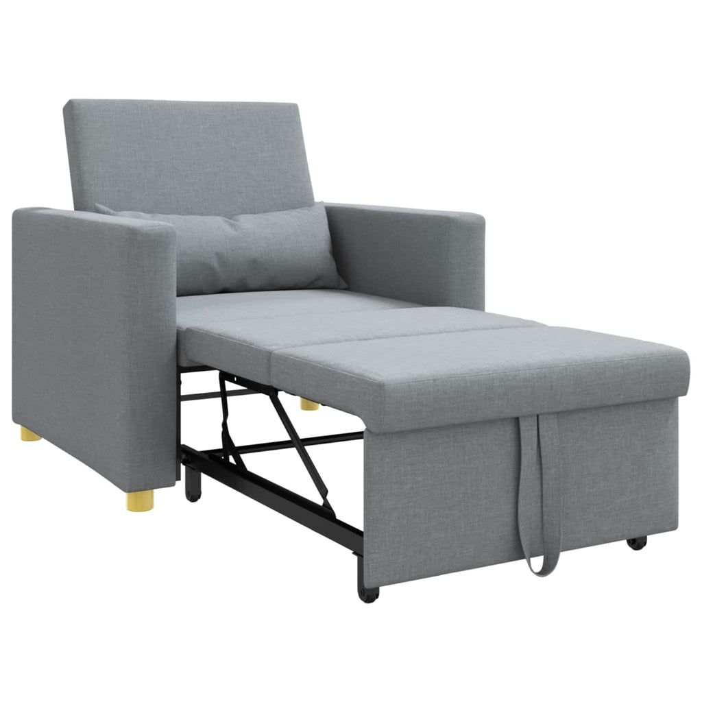 vidaXL Rozkładana sofa jednoosobowa Jasnoszary 90 x 165 x 87 cm