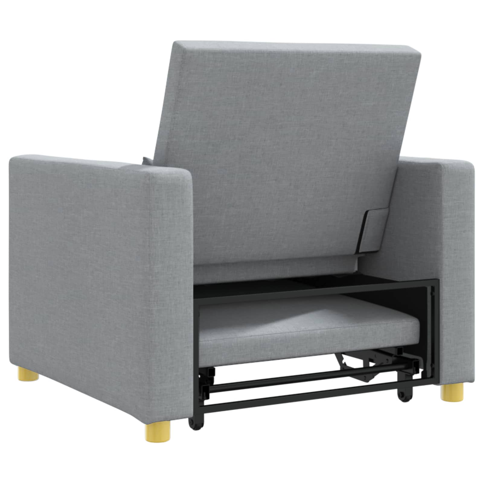 vidaXL Rozkładana sofa jednoosobowa Jasnoszary 90 x 165 x 87 cm