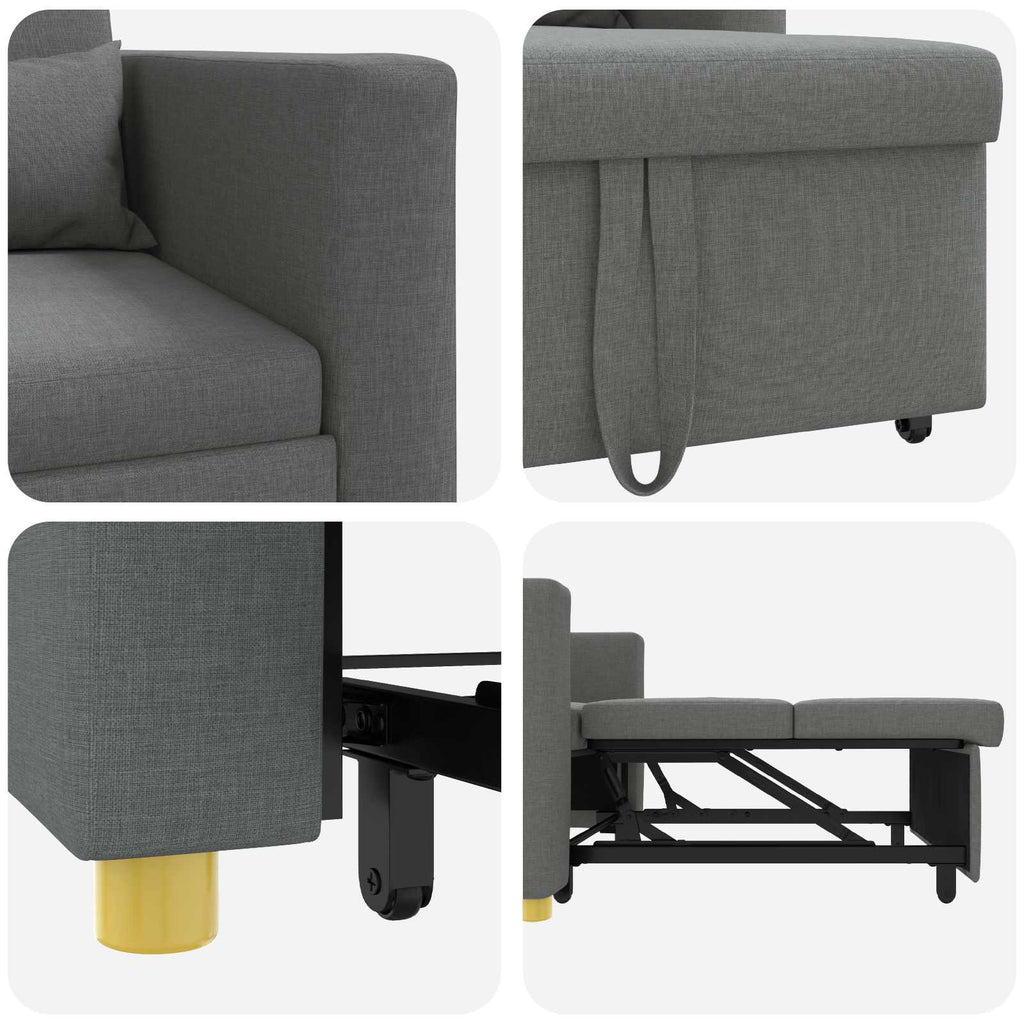 vidaXL Rozkładana sofa jednoosobowa ciemno szary 90 x 165 x 87 cm