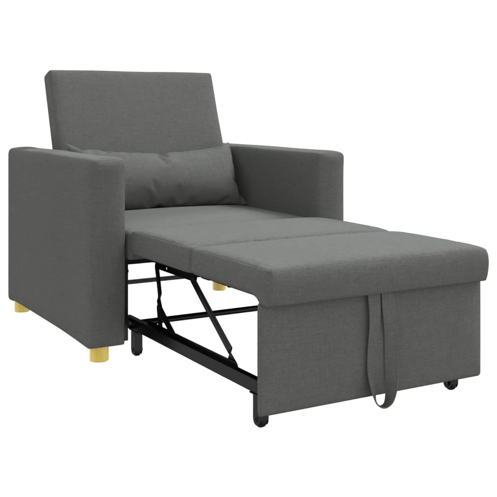 vidaXL Rozkładana sofa jednoosobowa ciemno szary 90 x 165 x 87 cm