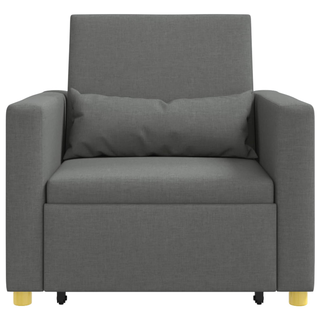 vidaXL Rozkładana sofa jednoosobowa ciemno szary 90 x 165 x 87 cm