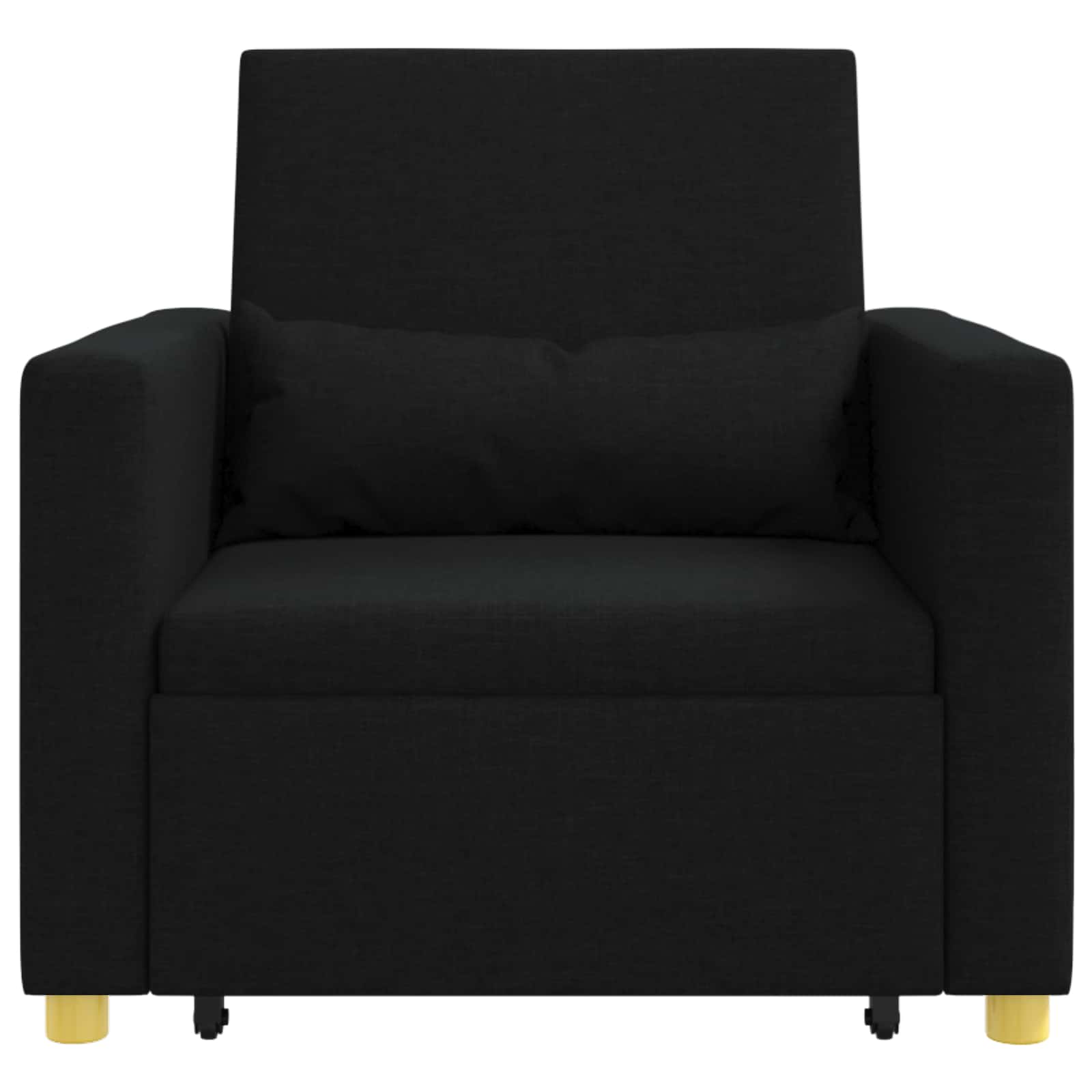 vidaXL Rozkładana sofa jednoosobowa Czarny 90 x 165 x 87 cm tkanina