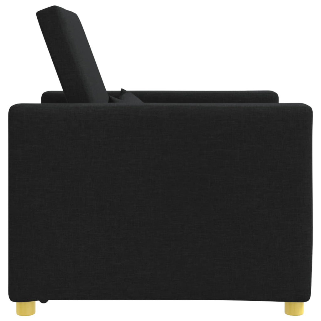 vidaXL Rozkładana sofa jednoosobowa Czarny 90 x 165 x 87 cm tkanina