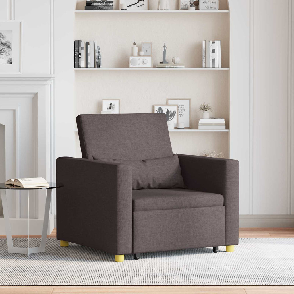 vidaXL Rozkładana sofa jednoosobowa ciemnobrązowy 90 x 165 x 87 cm
