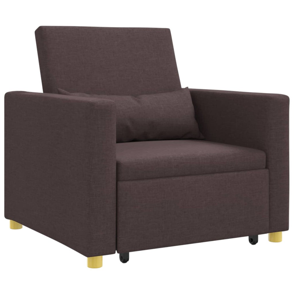 vidaXL Rozkładana sofa jednoosobowa ciemnobrązowy 90 x 165 x 87 cm
