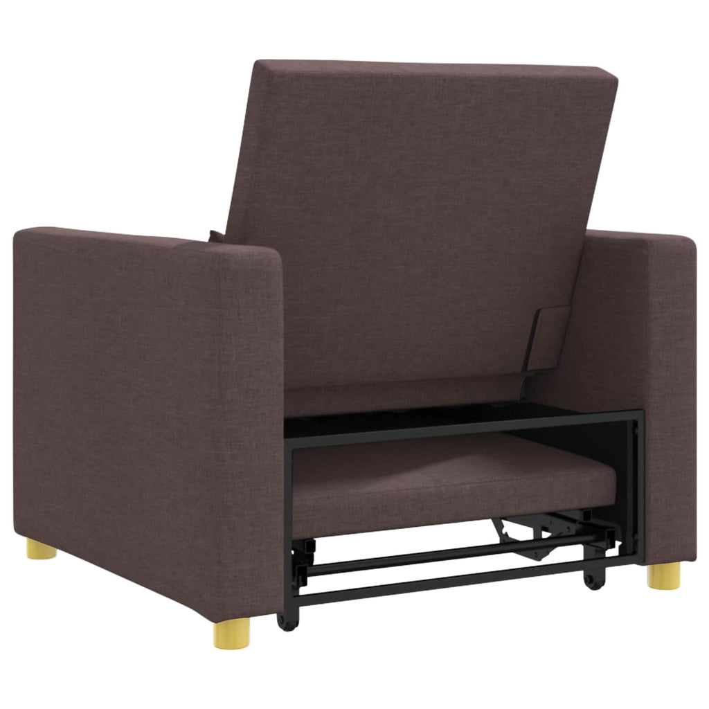 vidaXL Rozkładana sofa jednoosobowa ciemnobrązowy 90 x 165 x 87 cm
