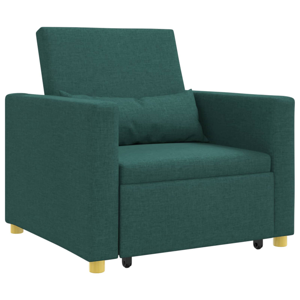 vidaXL Rozkładana sofa jednoosobowa Ciemnozielony 90 x 165 x 87 cm
