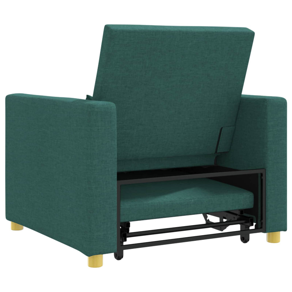 vidaXL Rozkładana sofa jednoosobowa Ciemnozielony 90 x 165 x 87 cm