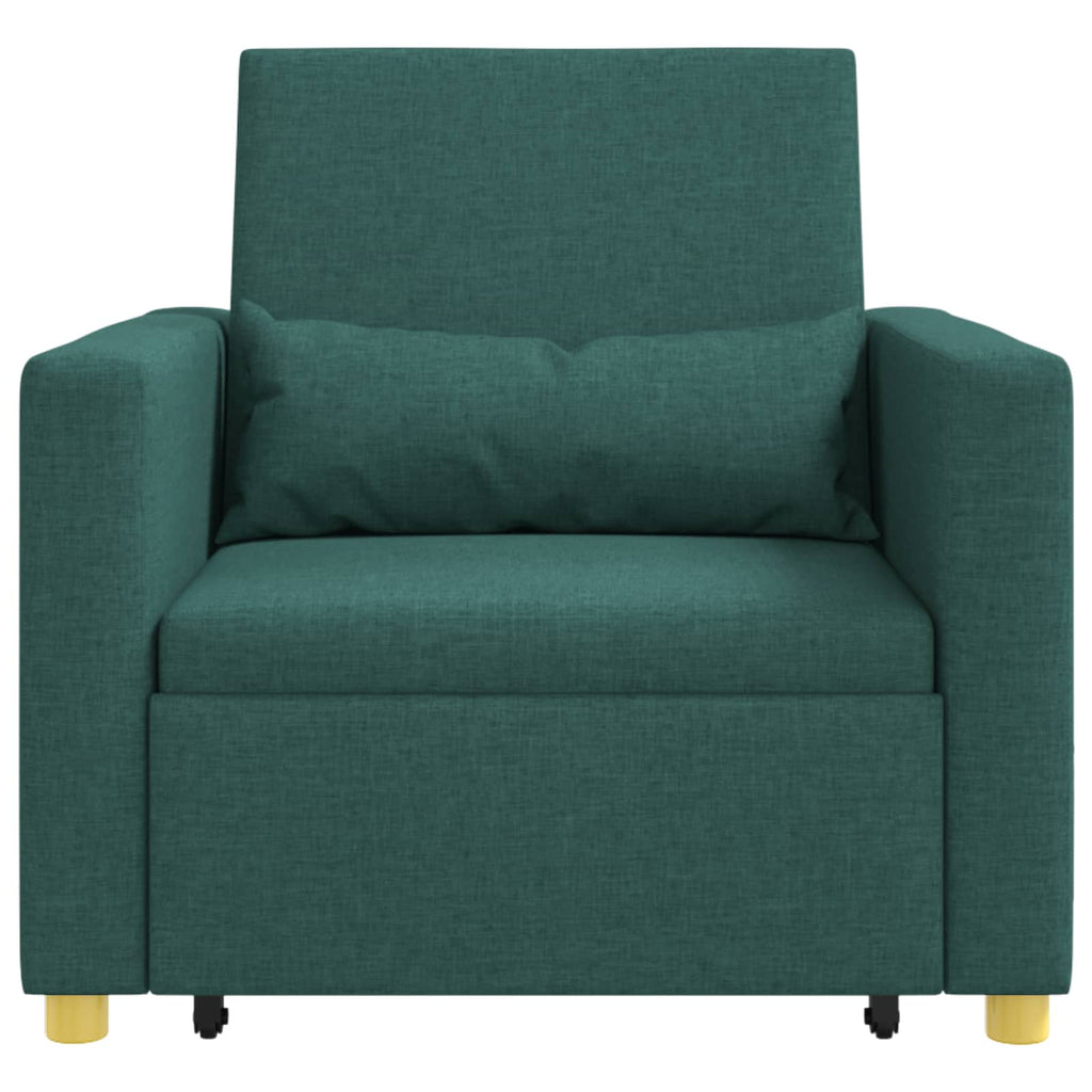 vidaXL Rozkładana sofa jednoosobowa Ciemnozielony 90 x 165 x 87 cm