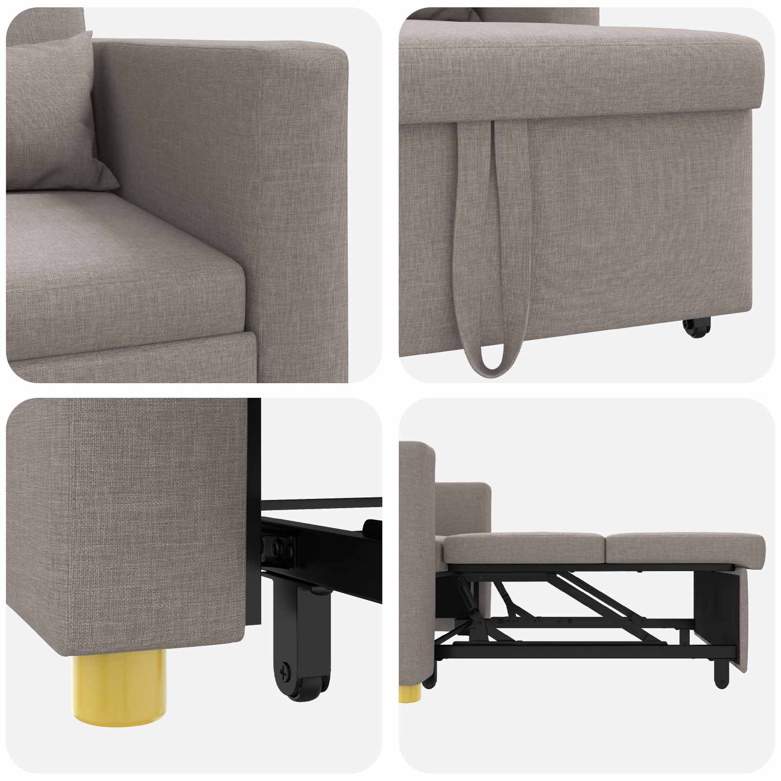 vidaXL Rozkładana sofa jednoosobowa Ciemnoszary 90 x 165 x 87 cm