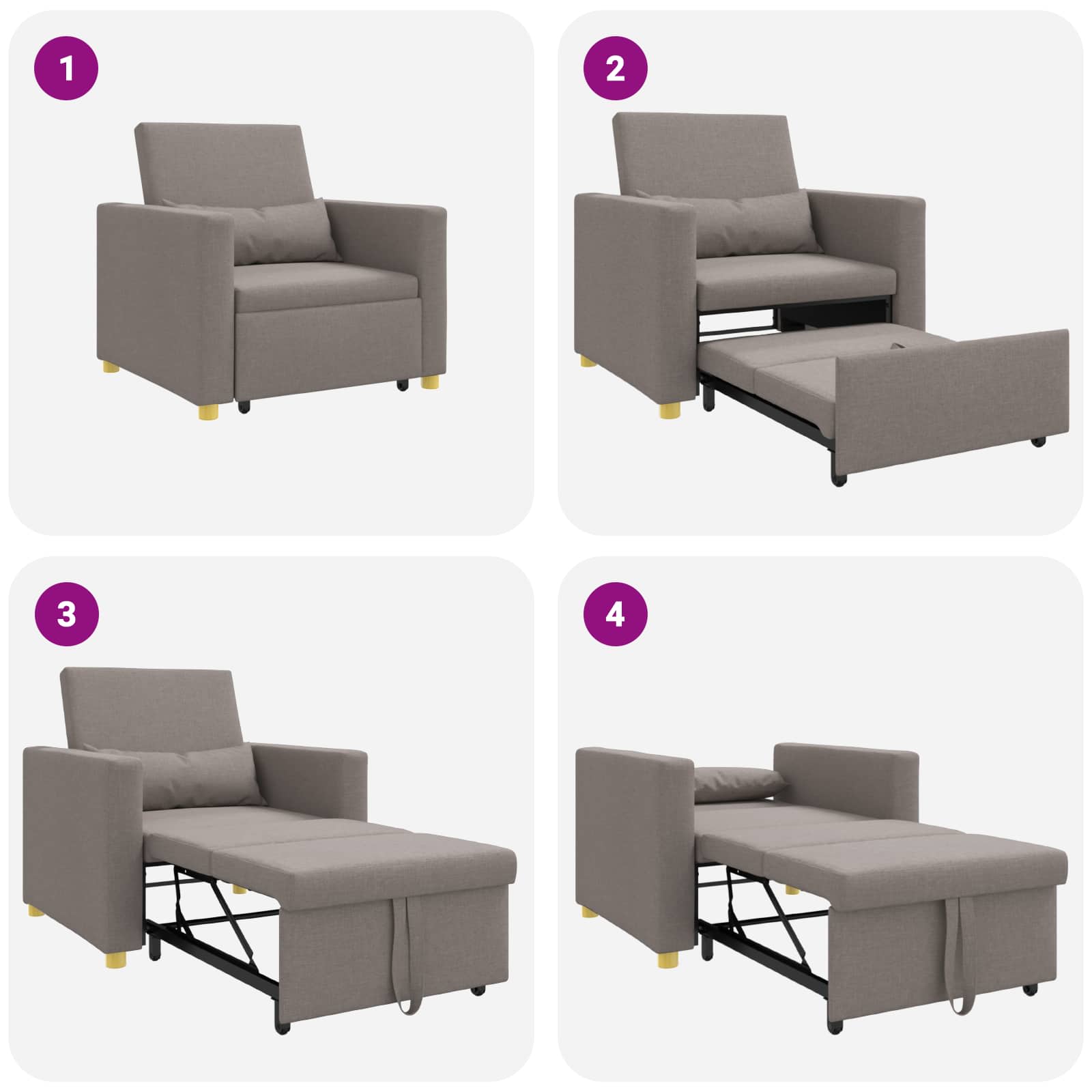 vidaXL Rozkładana sofa jednoosobowa Ciemnoszary 90 x 165 x 87 cm