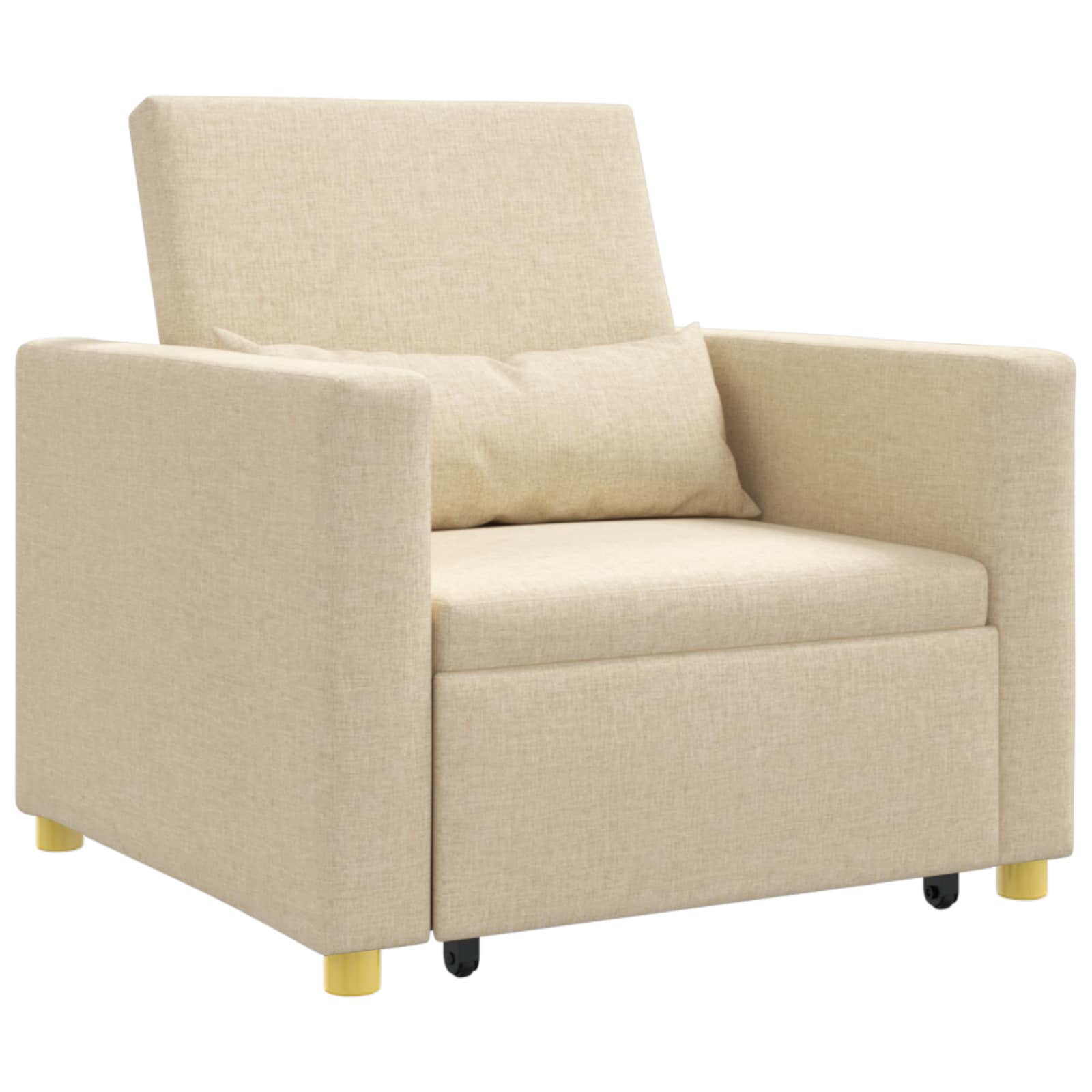 vidaXL Rozkładana sofa jednoosobowa Kremowy 90 x 165 x 87 cm tkanina