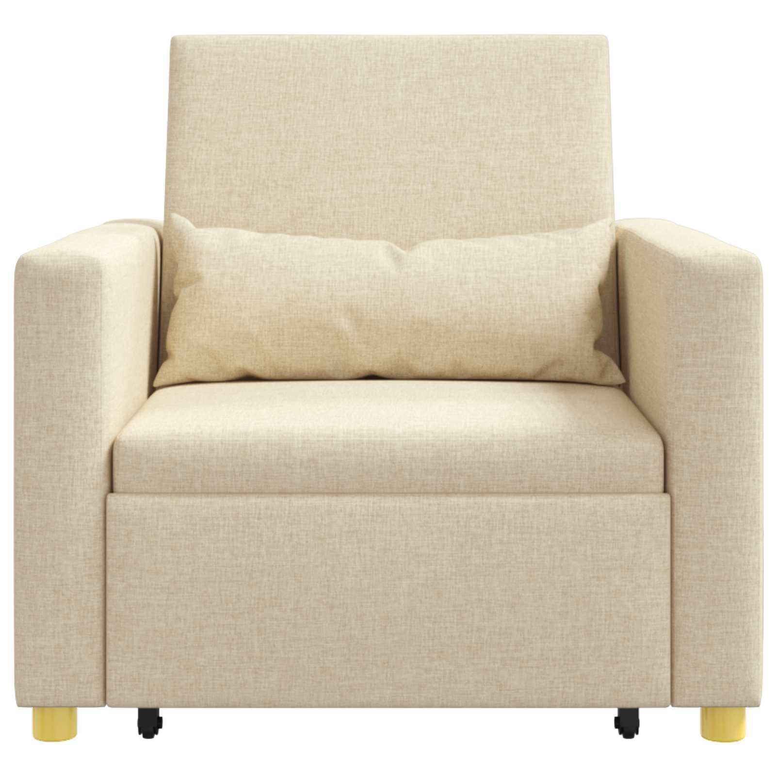 vidaXL Rozkładana sofa jednoosobowa Kremowy 90 x 165 x 87 cm tkanina