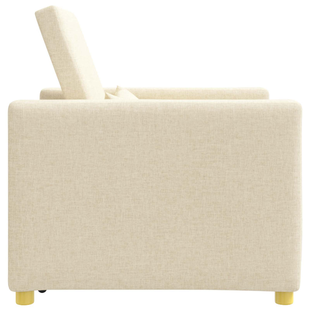 vidaXL Rozkładana sofa jednoosobowa Kremowy 90 x 165 x 87 cm tkanina