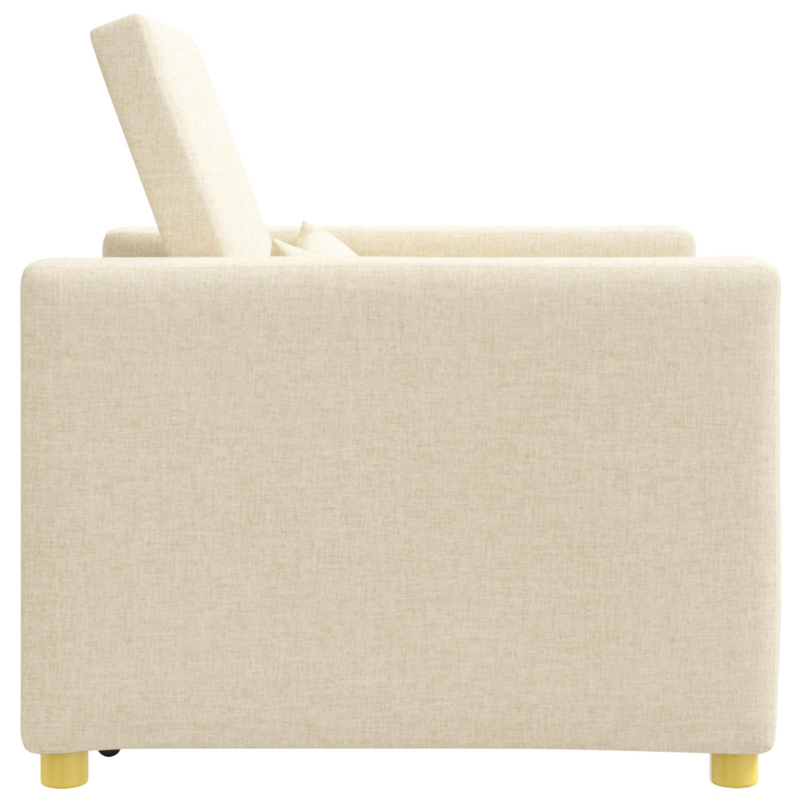 vidaXL Rozkładana sofa jednoosobowa Kremowy 90 x 165 x 87 cm tkanina