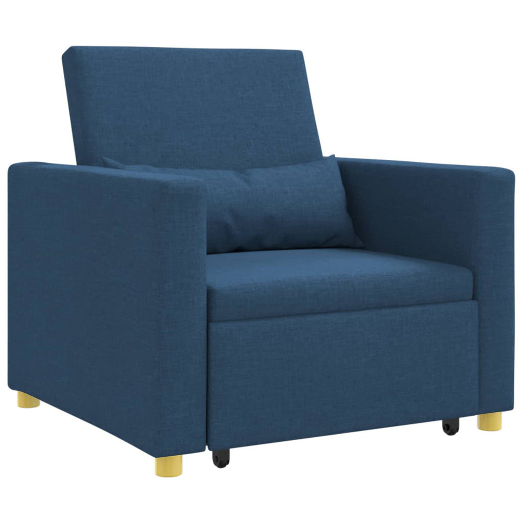 vidaXL Rozkładana sofa jednoosobowa Niebieski 90 x 165 x 87 cm tkanina