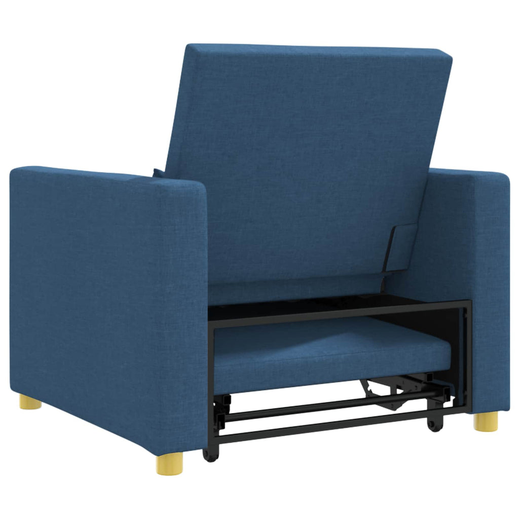 vidaXL Rozkładana sofa jednoosobowa Niebieski 90 x 165 x 87 cm tkanina