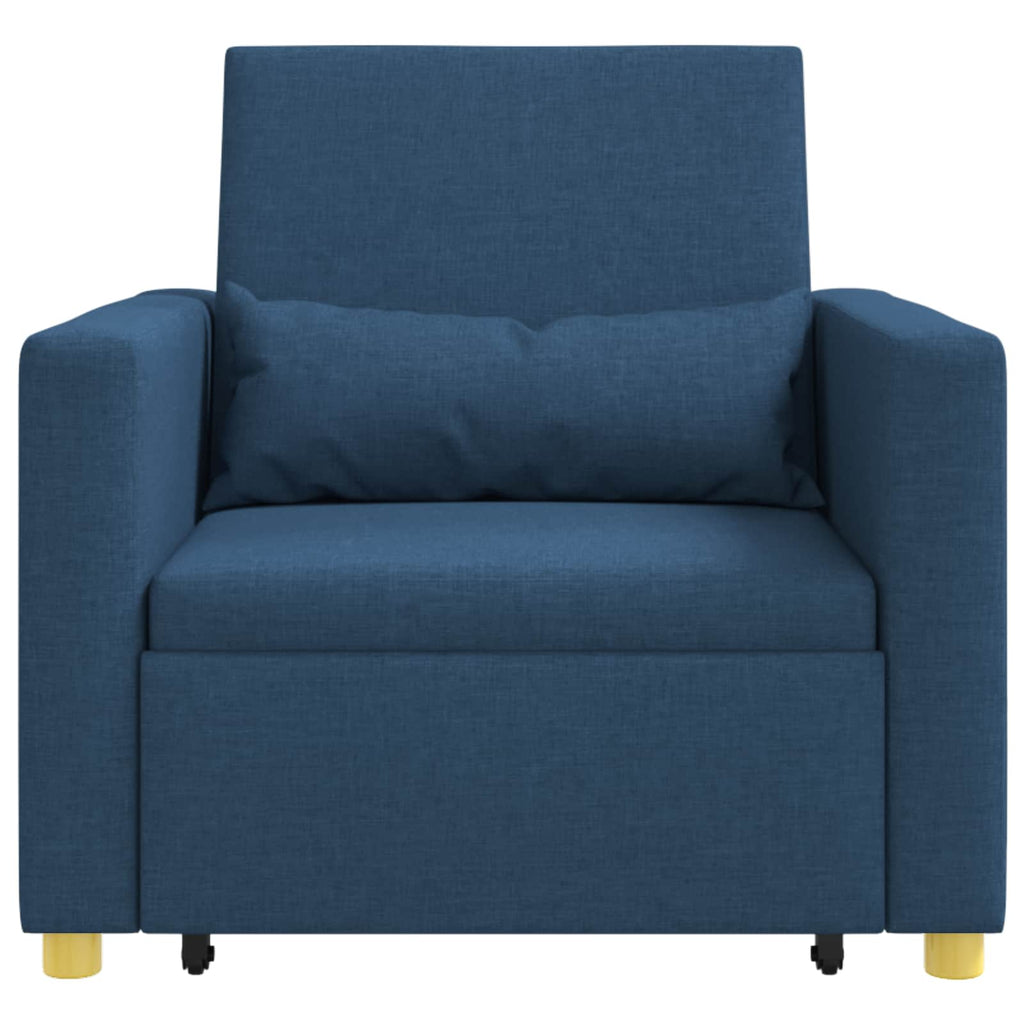 vidaXL Rozkładana sofa jednoosobowa Niebieski 90 x 165 x 87 cm tkanina