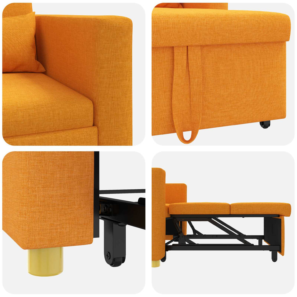 vidaXL Rozkładana sofa jednoosobowa Ciemny żółty 90 x 165 x 87 cm