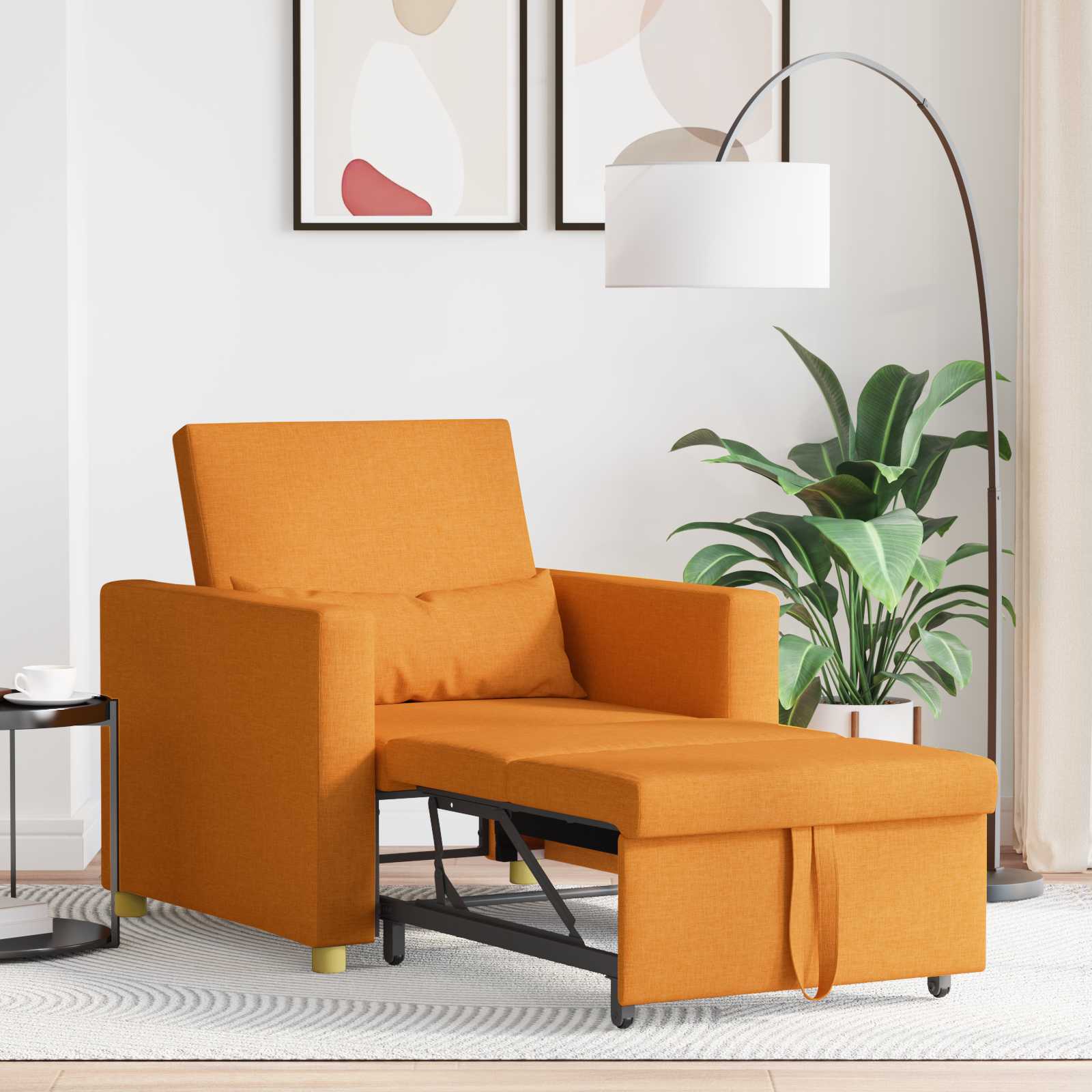 vidaXL Rozkładana sofa jednoosobowa Ciemny żółty 90 x 165 x 87 cm