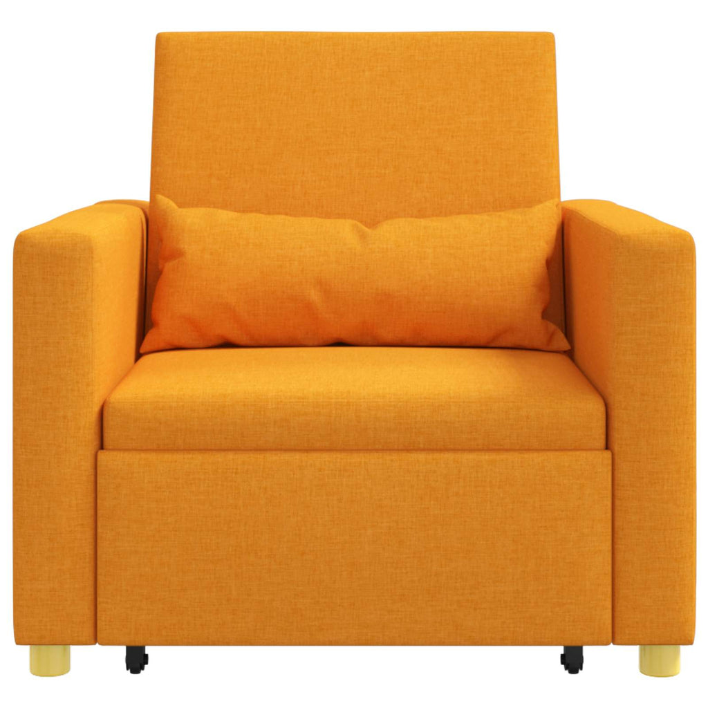 vidaXL Rozkładana sofa jednoosobowa Ciemny żółty 90 x 165 x 87 cm