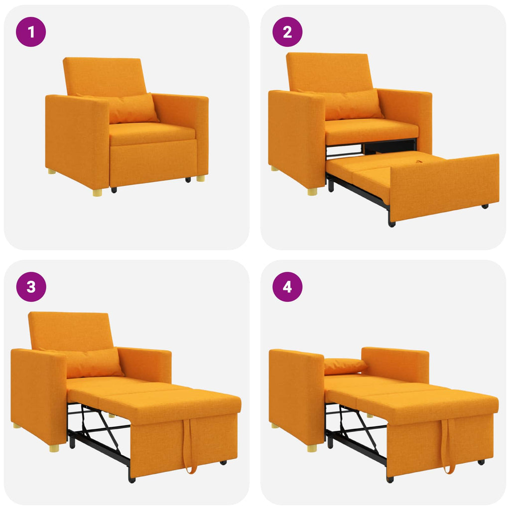 vidaXL Rozkładana sofa jednoosobowa Ciemny żółty 90 x 165 x 87 cm