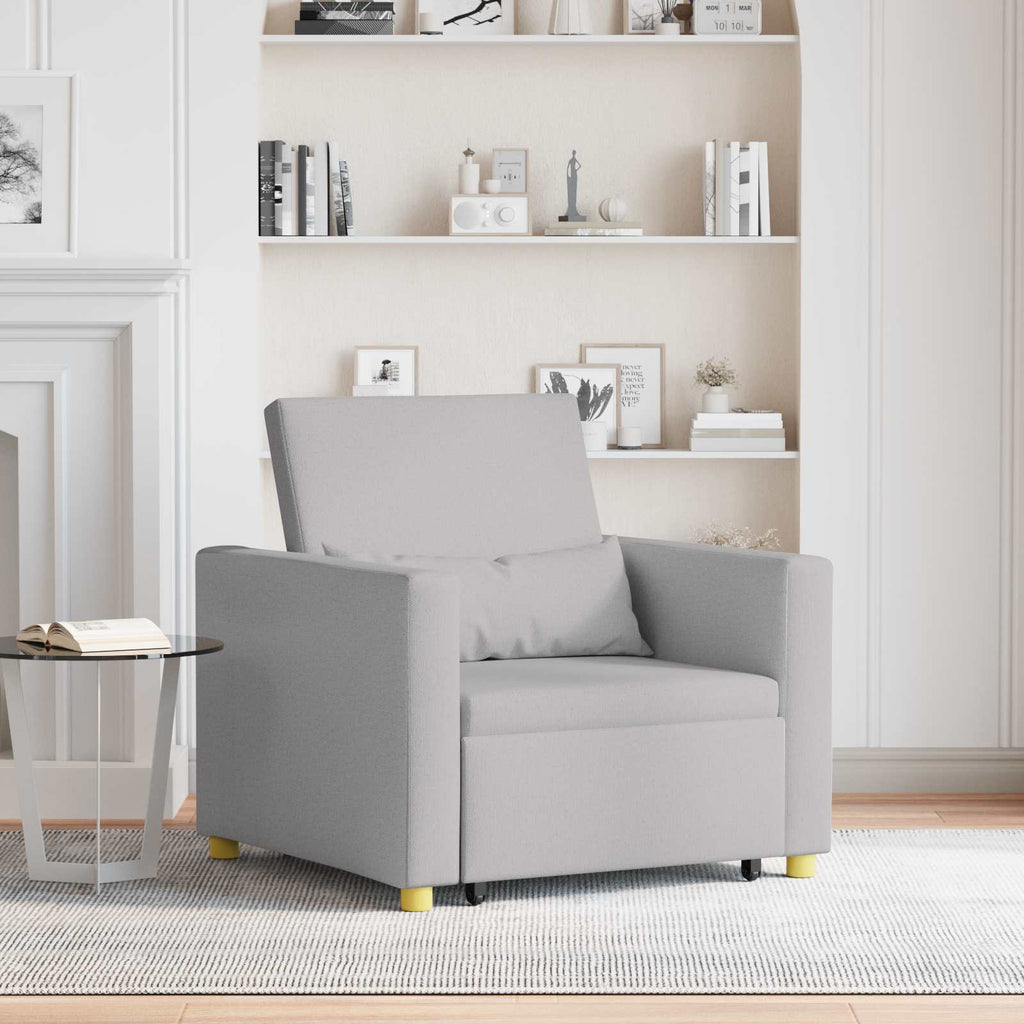 vidaXL Rozkładana sofa jednoosobowa z kółkami Szary chmura tkanina