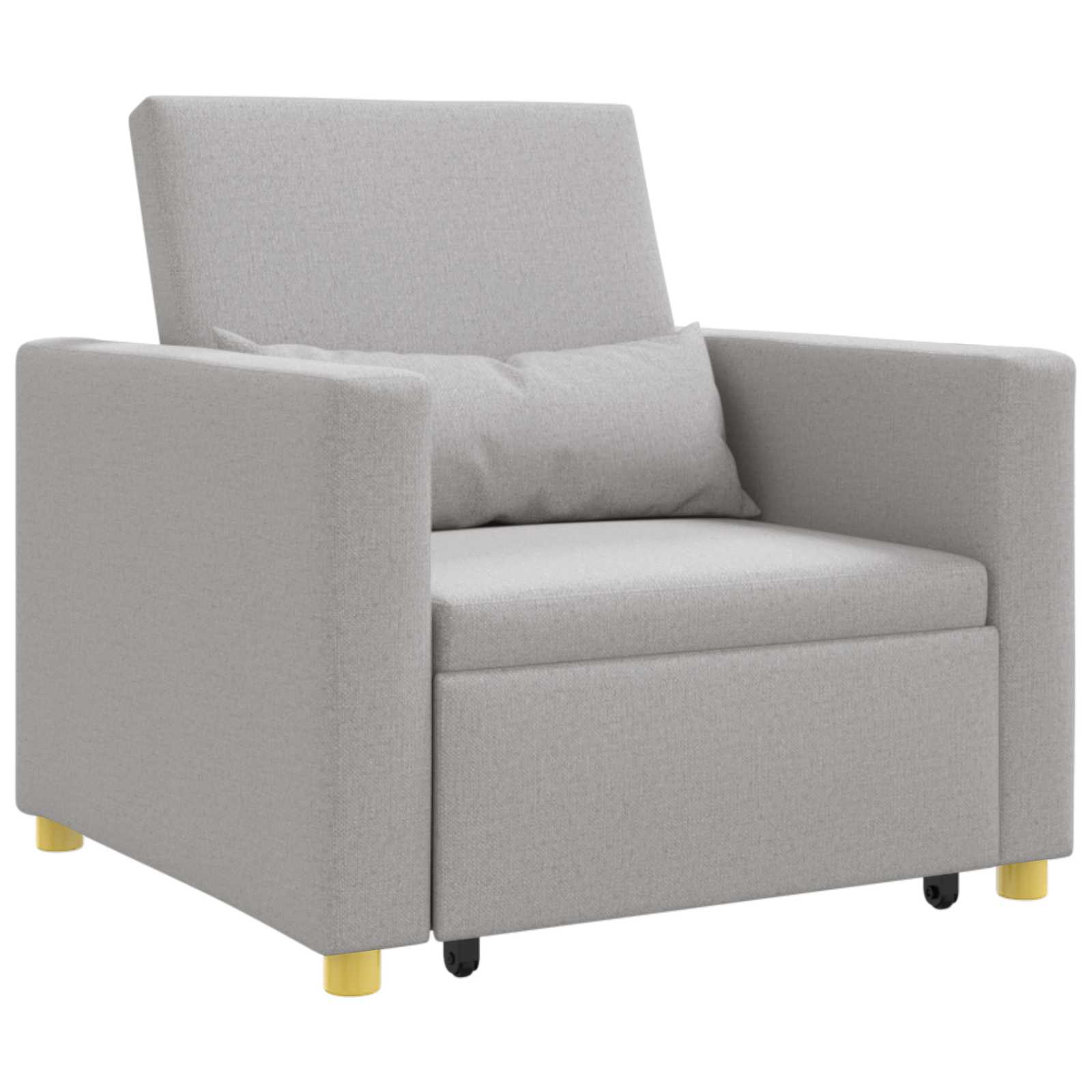 vidaXL Rozkładana sofa jednoosobowa z kółkami Szary chmura tkanina