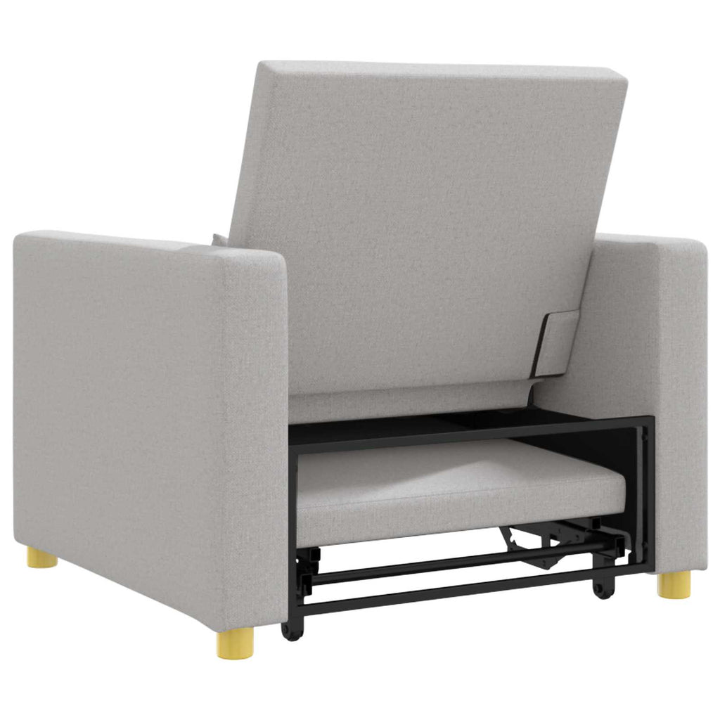 vidaXL Rozkładana sofa jednoosobowa z kółkami Szary chmura tkanina
