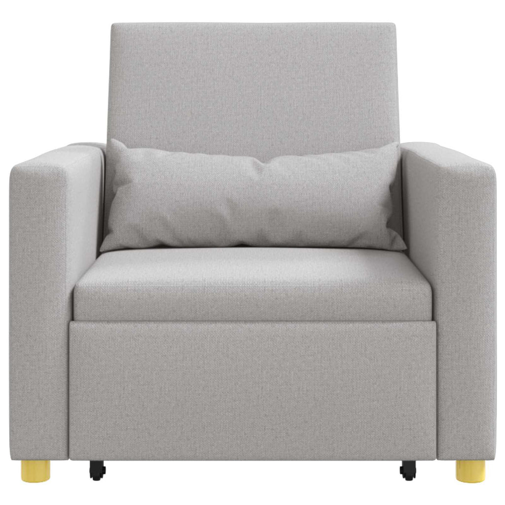 vidaXL Rozkładana sofa jednoosobowa z kółkami Szary chmura tkanina