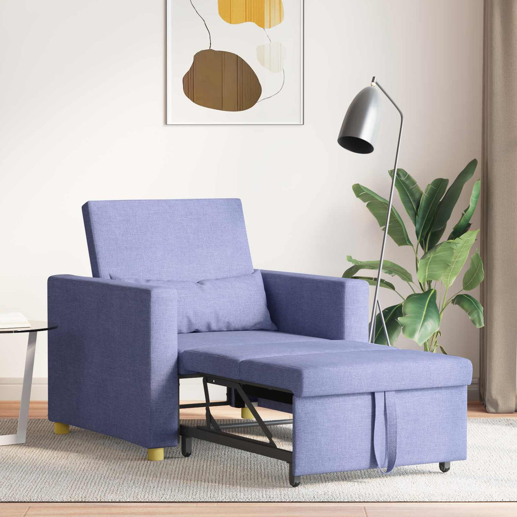 vidaXL Rozkładana sofa jednoosobowa Niebieski Dżins 90 x 165 x 87 cm