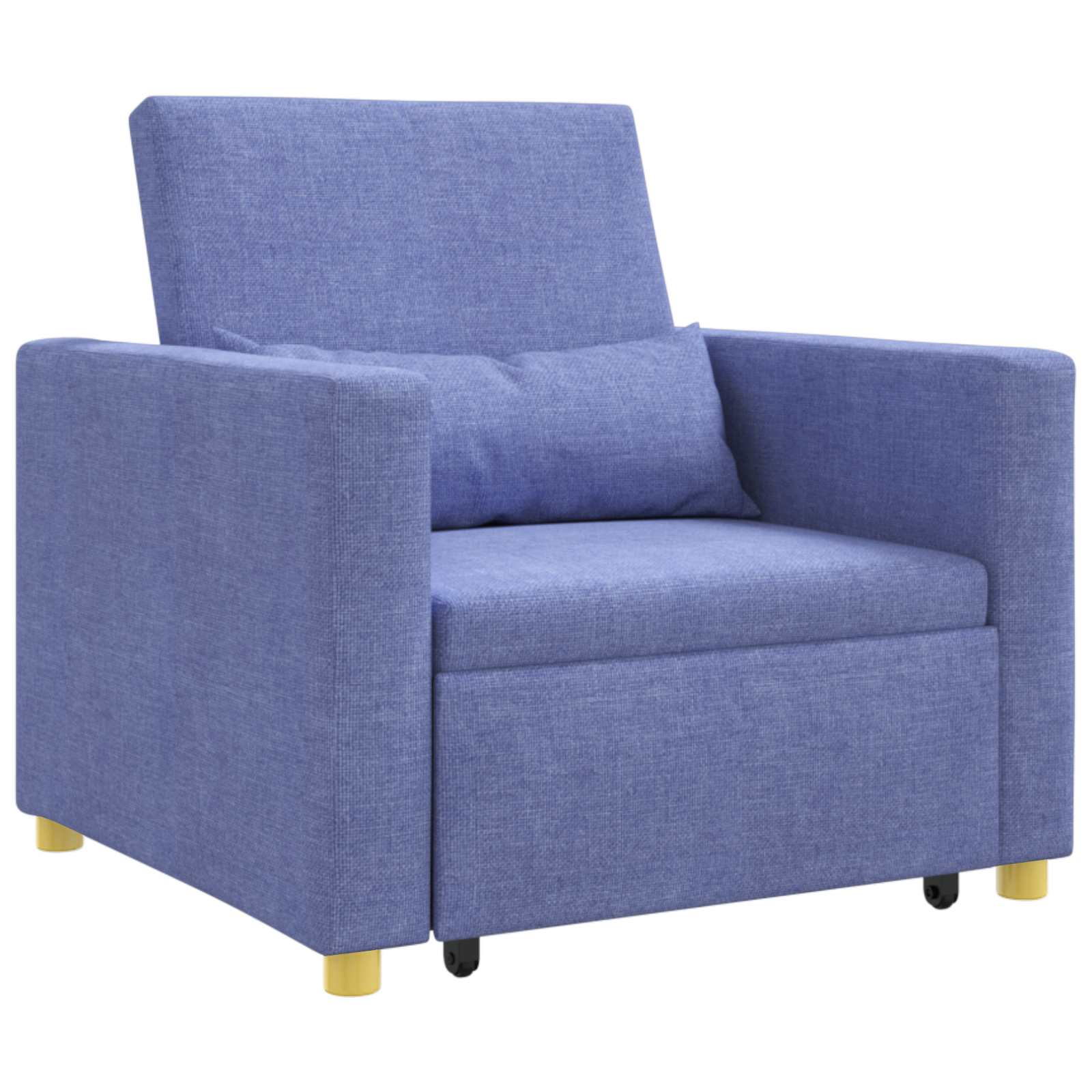 vidaXL Rozkładana sofa jednoosobowa Niebieski Dżins 90 x 165 x 87 cm