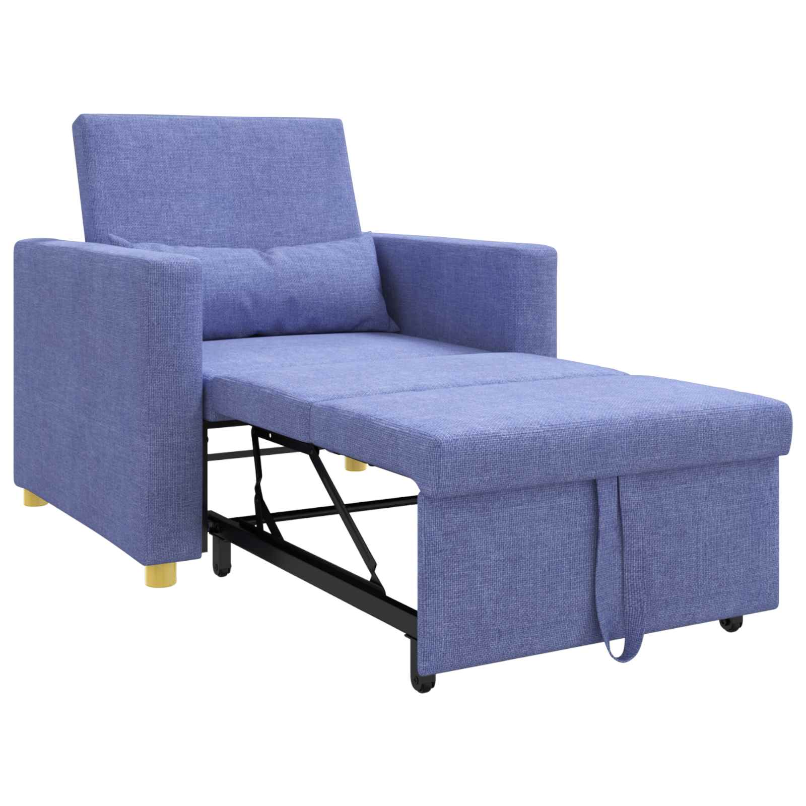 vidaXL Rozkładana sofa jednoosobowa Niebieski Dżins 90 x 165 x 87 cm