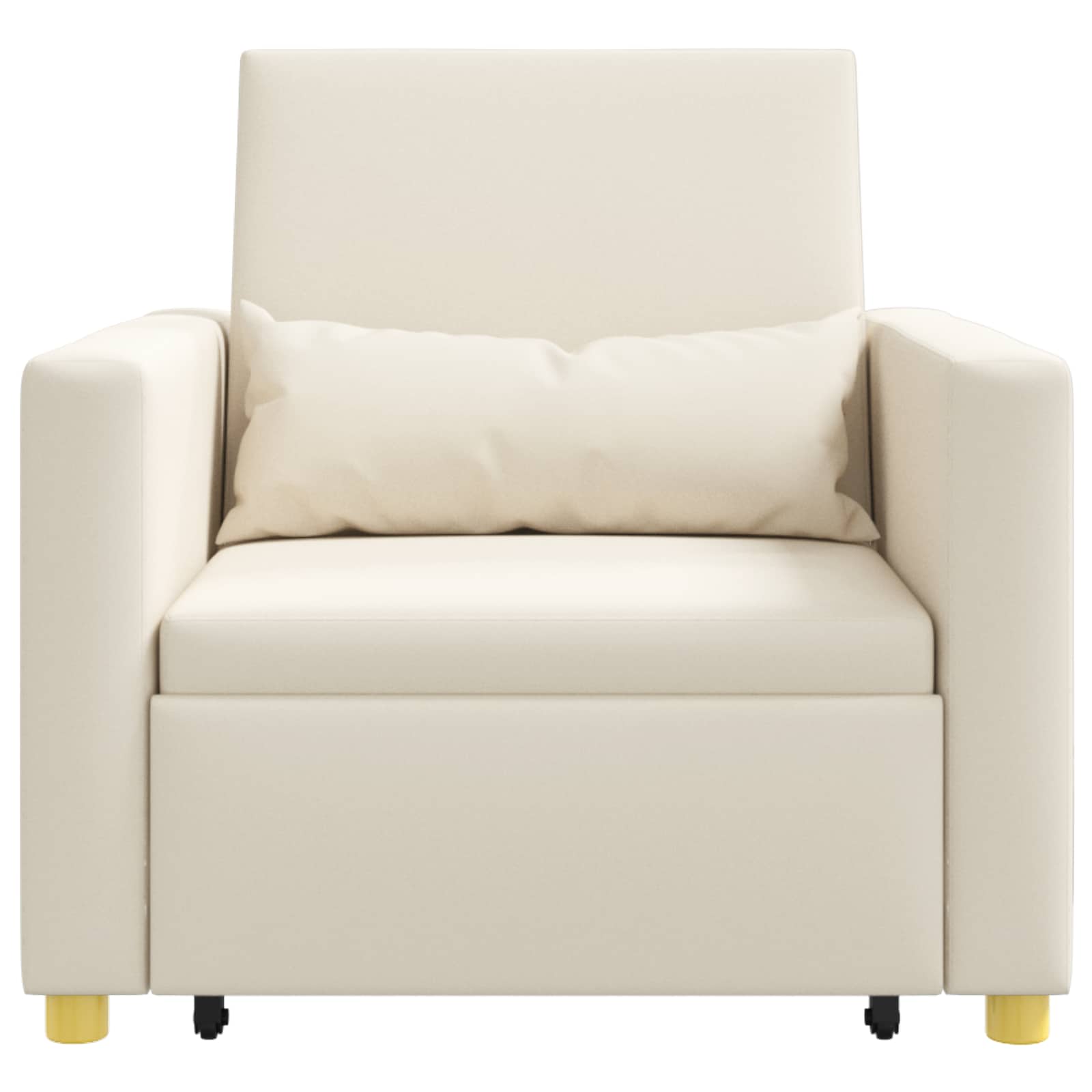 vidaXL Rozkładana sofa jednoosobowa Kremowy biały 90 x 165 x 87 cm