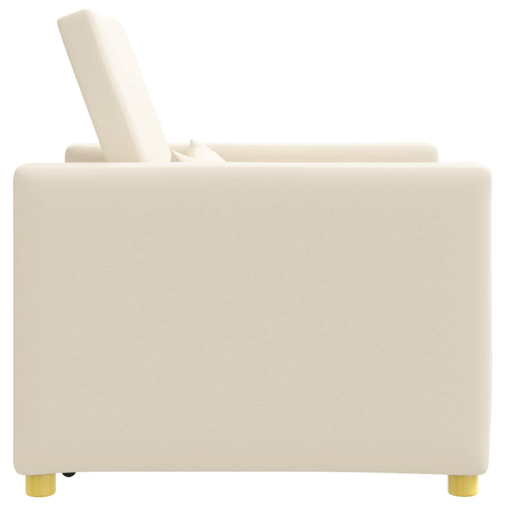 vidaXL Rozkładana sofa jednoosobowa Kremowy biały 90 x 165 x 87 cm