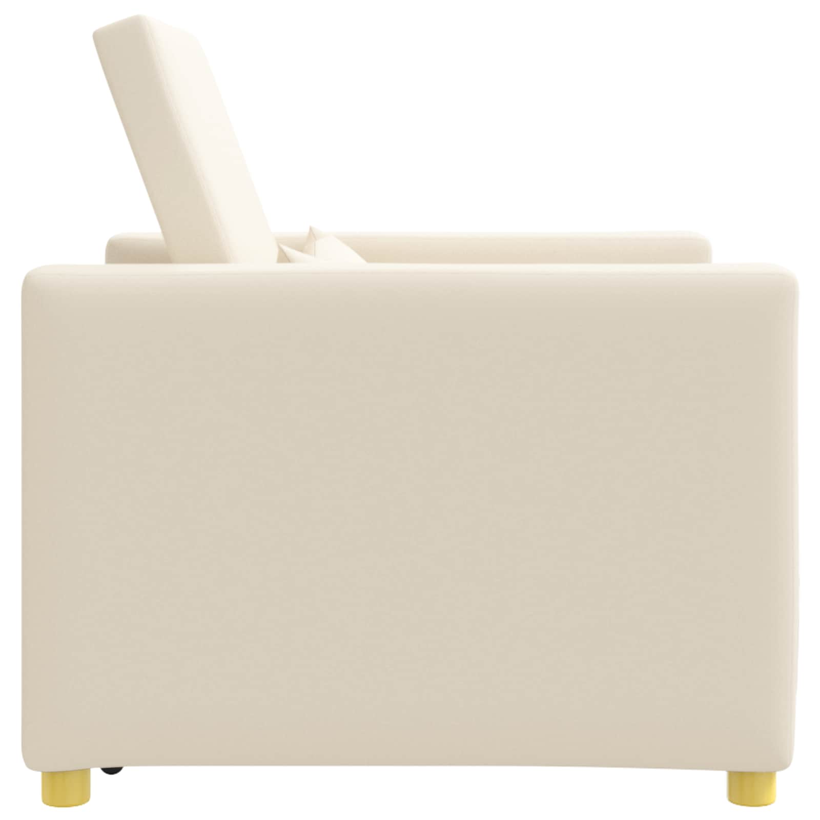 vidaXL Rozkładana sofa jednoosobowa Kremowy biały 90 x 165 x 87 cm