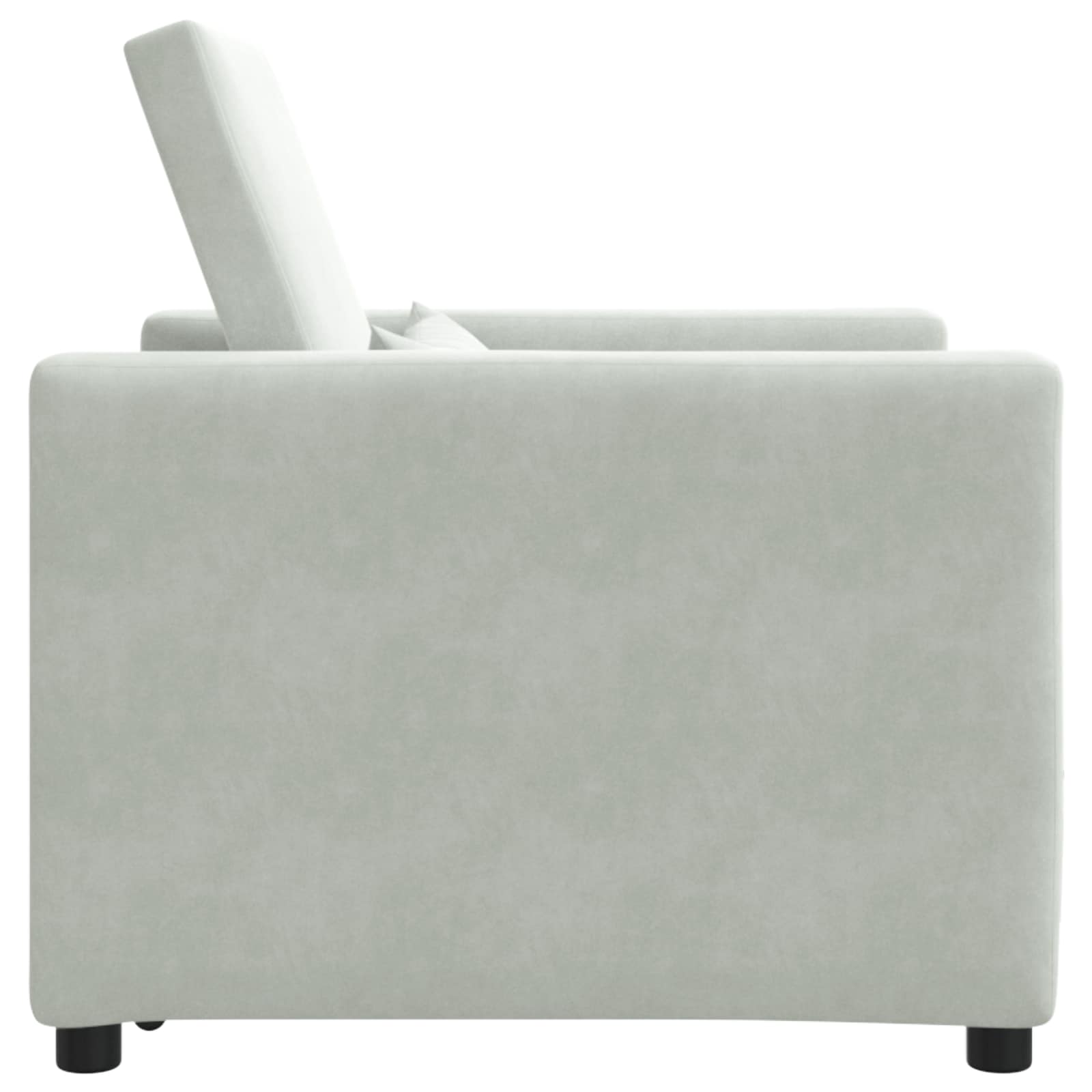 vidaXL Rozkładana sofa jednoosobowa z kółkami Jasnoszary Aksamit