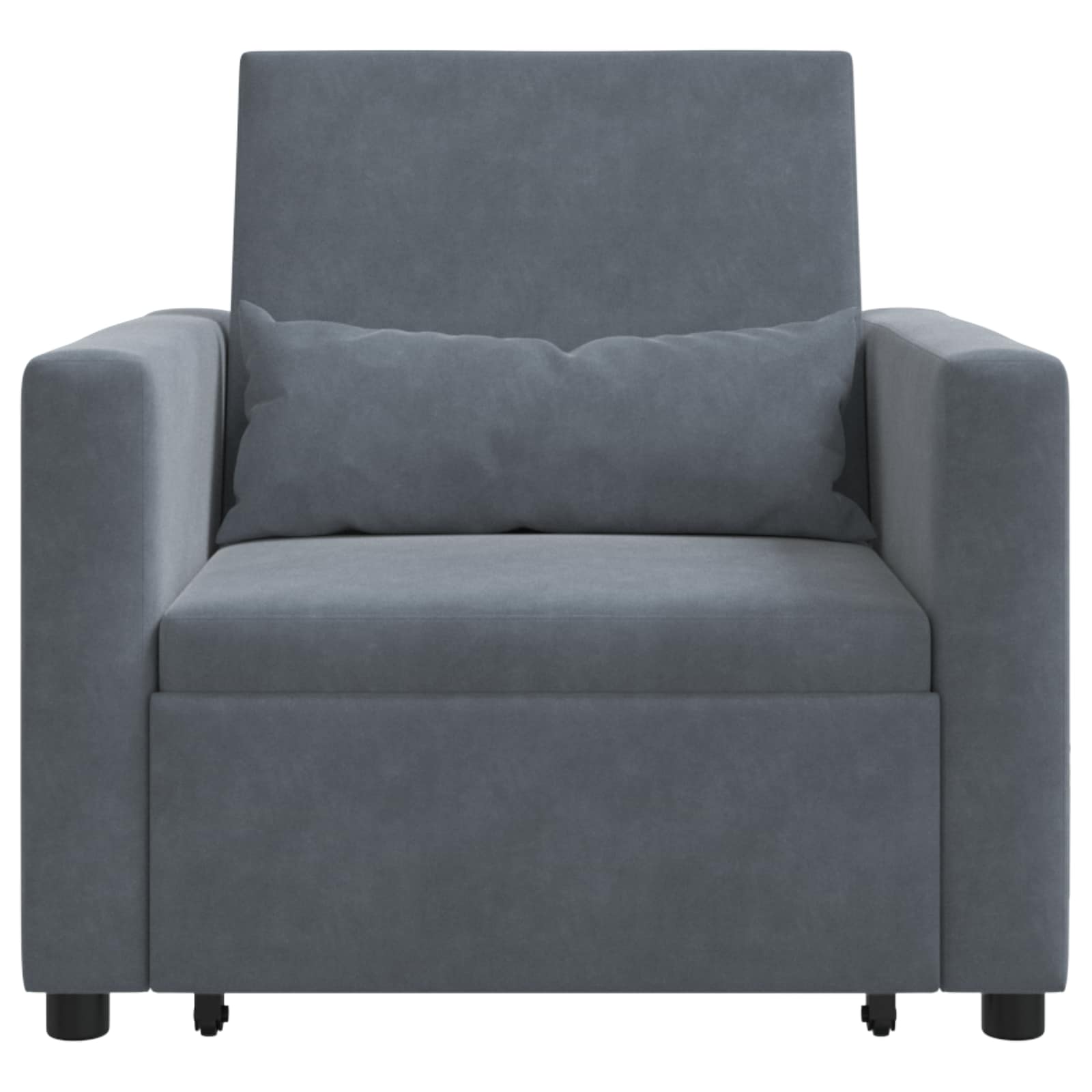 vidaXL Rozkładana sofa jednoosobowa z kółkami ciemno szary Aksamit