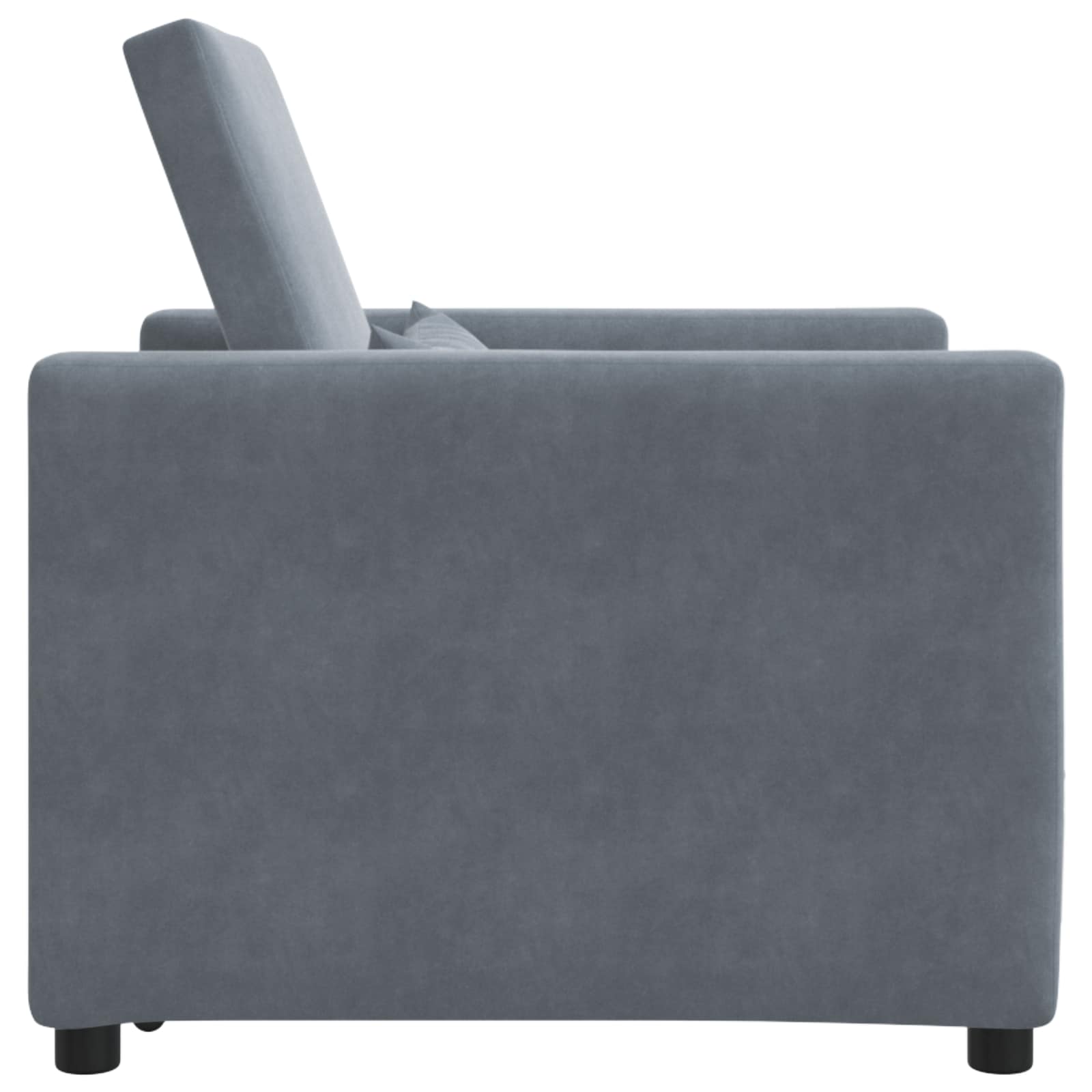 vidaXL Rozkładana sofa jednoosobowa z kółkami ciemno szary Aksamit