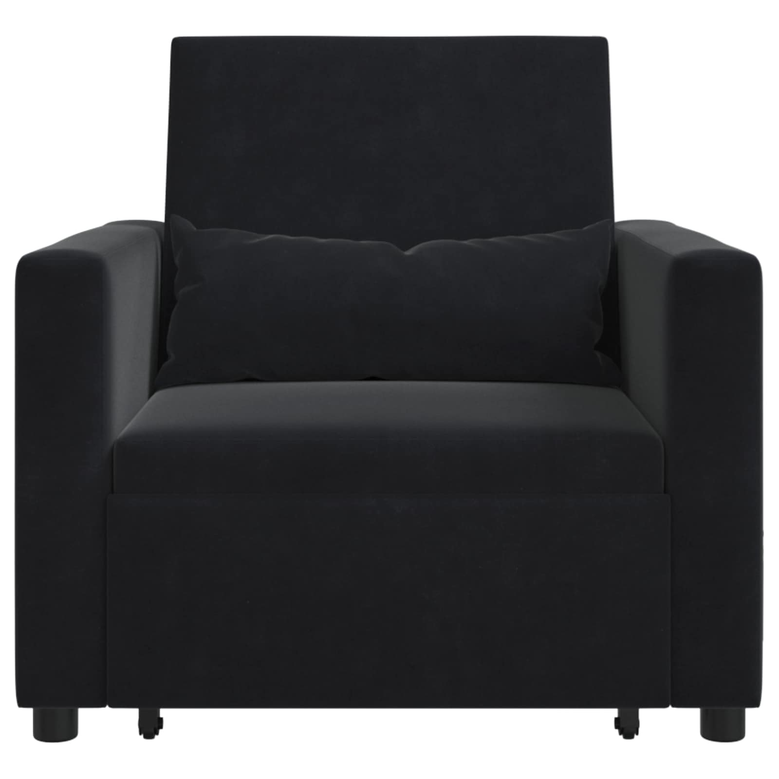 vidaXL Rozkładana sofa jednoosobowa z kółkami Czarny Aksamit