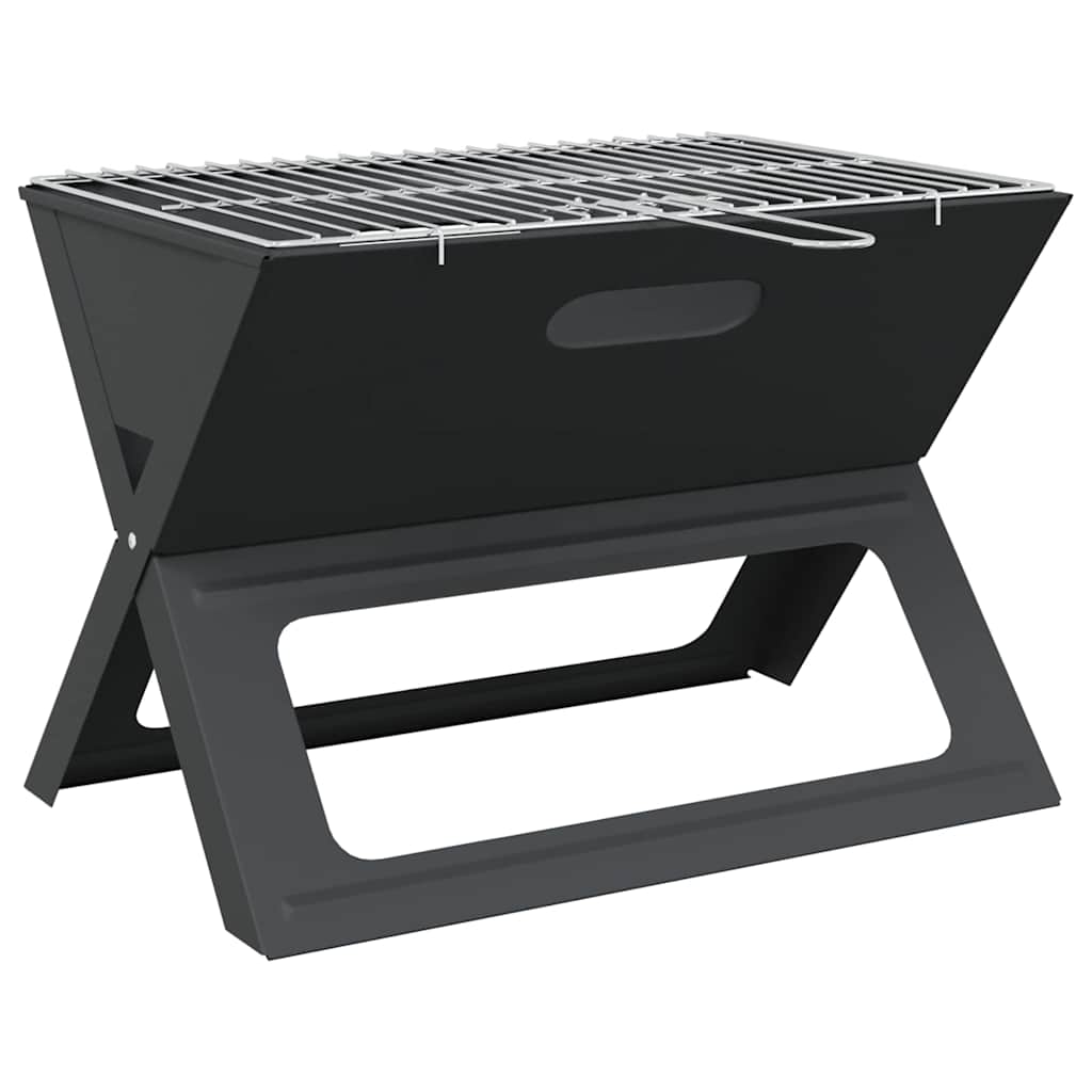 vidaXL Grill na świeżym powietrzu Czarny 46 x 31 x 31 cm Stal