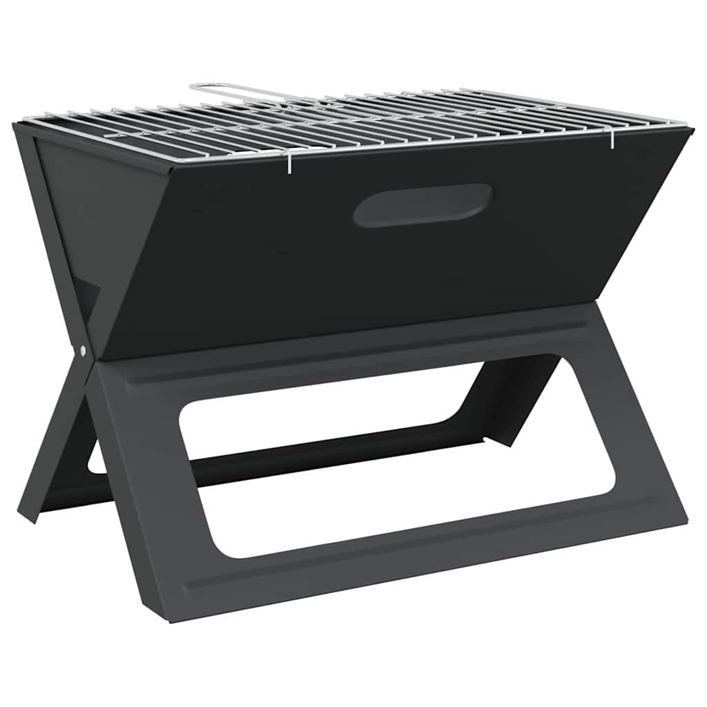 vidaXL Grill na świeżym powietrzu Czarny 46 x 31 x 31 cm Stal