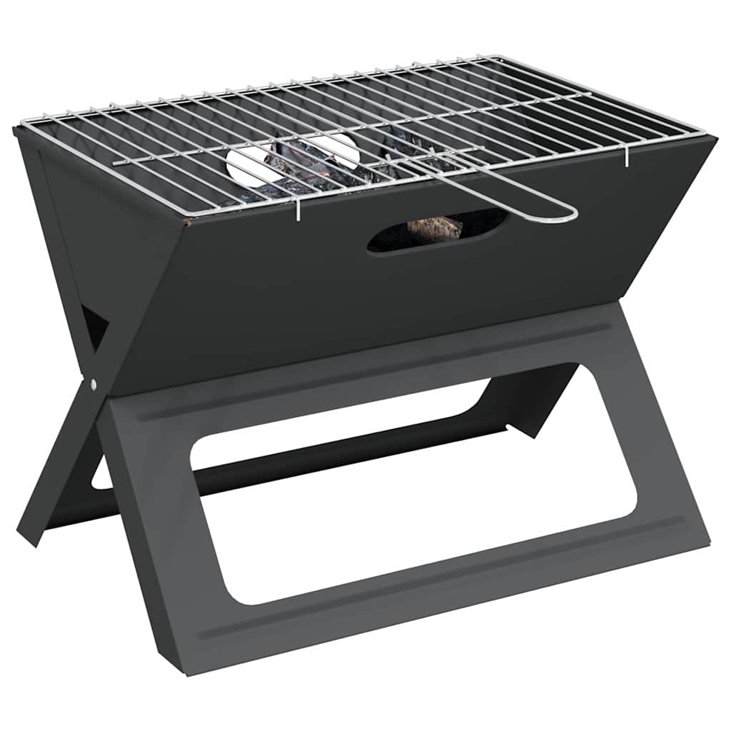 vidaXL Grill na świeżym powietrzu Czarny 46 x 31 x 31 cm Stal