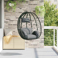 vidaXL Wiszące krzesło jajo Antracyt 91,5 x 54,5 x 107 cm polirattan