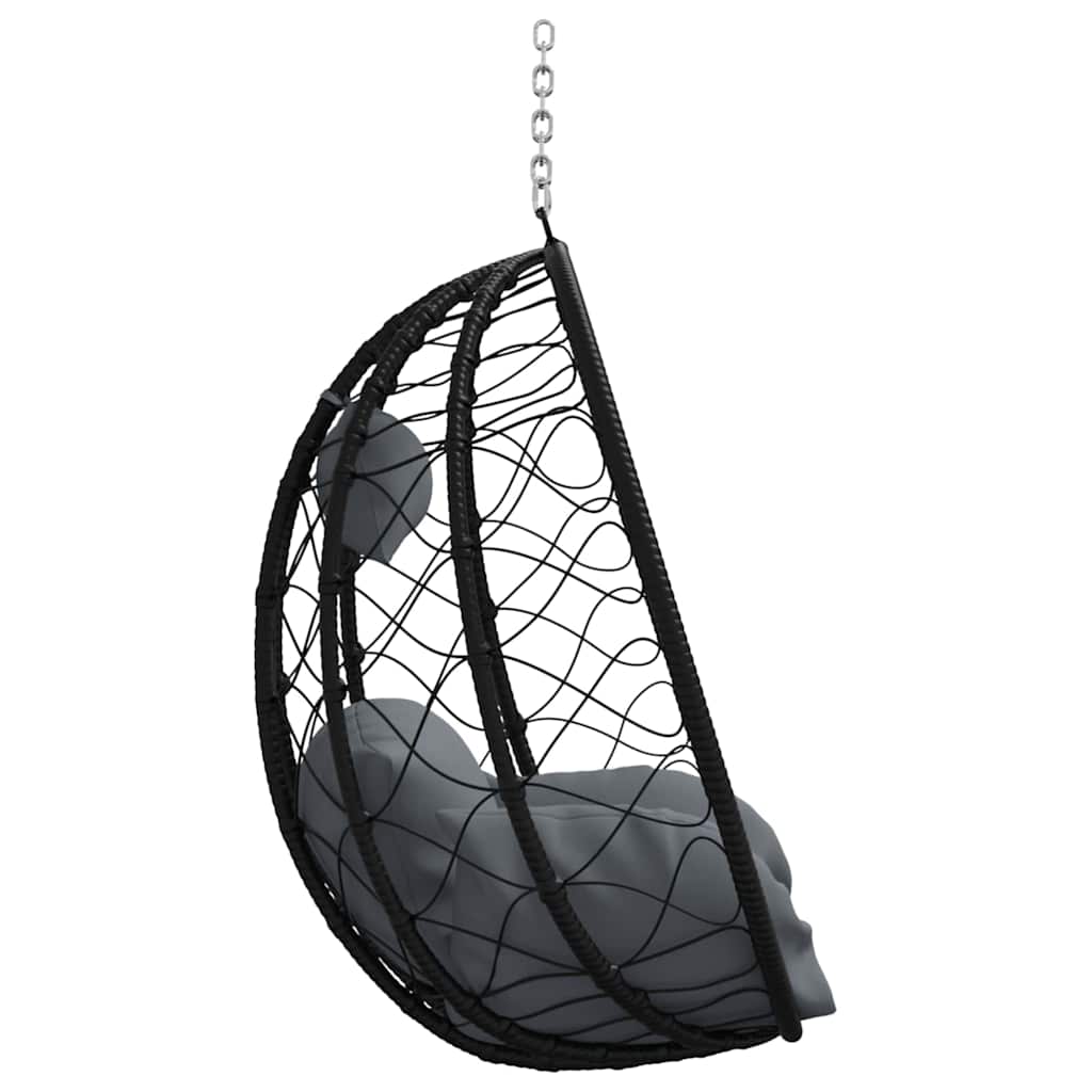 vidaXL Wiszące krzesło jajo Antracyt 91,5 x 54,5 x 107 cm polirattan